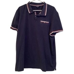 Ben Sherman Polo Shirt NAVY BLUE Short Sleeve Size XXL Classic Fit